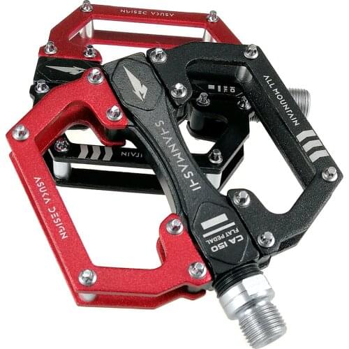 Shanmashi Mountain Bike Pedals Platform Bicycle Flat Alloy Pedals Non-Slip Alloy Flat Pedals for Road BMX MTB Fixie Bike Pedal