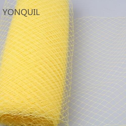 25 CM Yellow Birdcage veil netting Veiling Millinery Hat Veil Fabric For Women Fascinator Base Material Headpiece Cap 10yard/lot