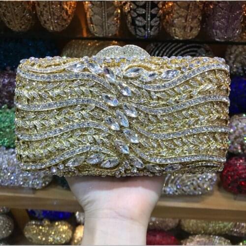 Blue gold purple day Clutches Minaudiere Evening Bags Women red Crystal Diamond Wedding Party Handbag mini coin phone Purse