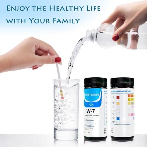 7 in 1 Aquarium Fish Tank Water Test Strips Papers for Testing PH Total Alkali Nitrite Residual Chlorine Hardness Bromine