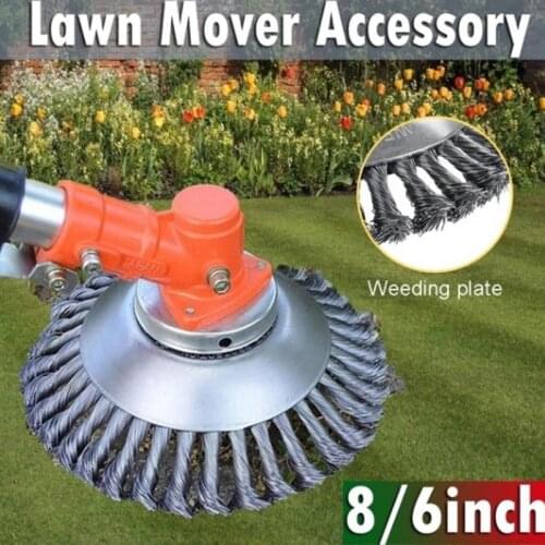 6/8 inch Steel Wire Grass Trimmer Head Lawn Mower Grass Eater Wheel Weeding Trimmer Brush Cutter Tools Part Garden Lawn Supplies