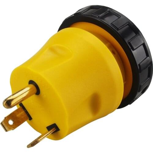 [TT-30P to L5-30R] Plugrand Generator Adapter RV 30Amp TT-30P to L5-30R 30Amp 3-Prong Locking Adapter