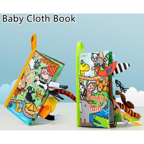 High Guality Baby Early Learning Tearing Tail Cloth Book Soft Animals Toys Baby Infant Toys Educational Toys Kids Cloth Book
