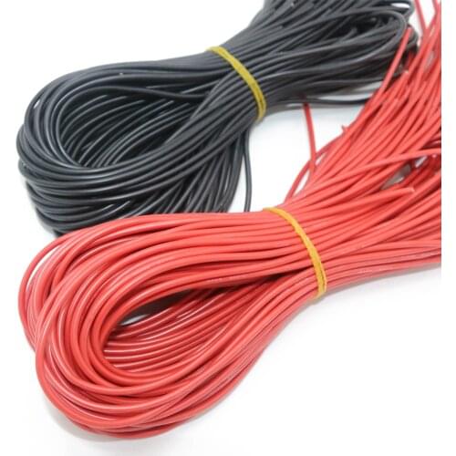10meter/lot High Quality silicone wire 10 12 14 16 18 20 22 24 26 AWG 5m red and 5m black color
