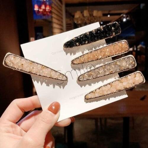 1Pcs Fashion Rhinestone Hair Clips For Women Sweet Girls Simple Hairgrip Hairpins Geometric Hair Band Barrettes BB Large Clip