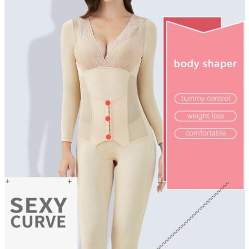 Bodysuit Women Sexy Underwear With Tummy Compression Belt Slimming Waist Trainer Shaper Long Full Body Smooth Shapewear