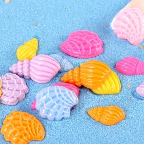 10PCS Simulation Shells Mix Color Sizes Miniature Garden Ornament Micro Landscape Toys Small DIY Mini Fairy Miniature Figurine