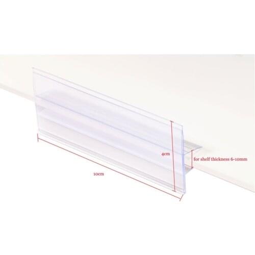 100 pcs 4*10cm middle clip label holder strip price tag ticket sign shelf cover POP advertising banner showing display strip