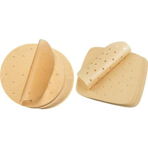 100pcs Non Stick Perforated Silicone Oil Paper Cooking Natural Color Mat Paper Heat-resistant Cooking Baking Tool