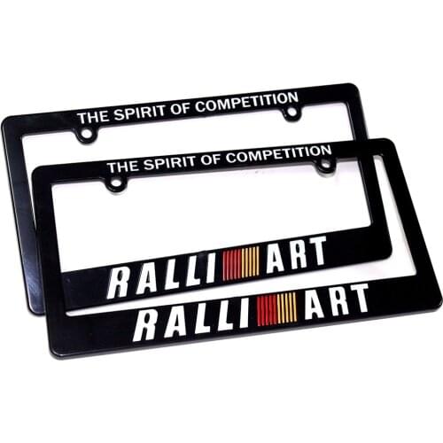 2pcs jdm RALLIART NISMO MUGEN SPOON USA Standard Black ABS Racing Car License Plate Frame Tag Cover Holder