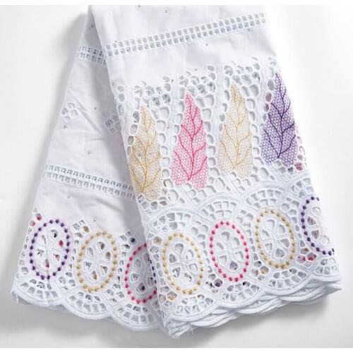 Zhenguiru 2021 Cotton Swiss Voile Fabric Colorful Leaf Shape African Fabric New Arrived Nigerian Fabric For Wedding Party A2289