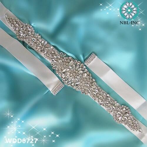 30pcs)Wholesale handmade beaded bridal wedding sash crystal rhinestone appliques for wedding evening dress belt WDD0727