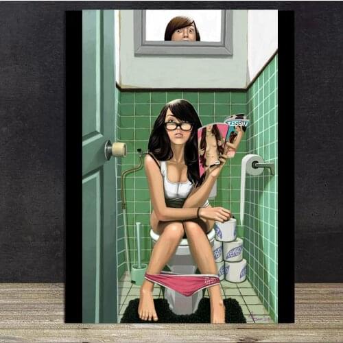 5D cross Stitch Diamond Embroidery Lady Squatting Toilet Sexy Women DIY Diamond Painting crystal Mosaic Bathroom Decor P655