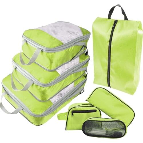 7PC Fashion Duffle Travel Bag Dry Wet Separation Package Sports Bag Folding Portable Clothing Cosmetics Shoes Storage Travel Bag