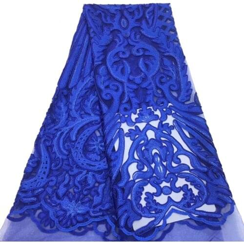 African Net Lace Fabric 2021 Embroidered Nigerian Lace Fabrics High Quality French Sequins Tulle Lace Fabric For Women CD28951
