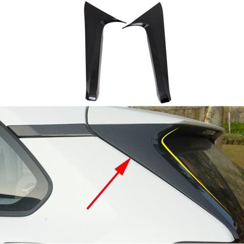 Carbon Fiber Rear Tail Window Spoiler Cover Trim Frame Protector Accessories Fit For Toyota RAV4 2019 2020