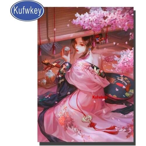 5D Diy diamond painting Oriental beauties,singers,cherry blossoms,geisha tea Diamond Mosaic Embroidery cross stitch
