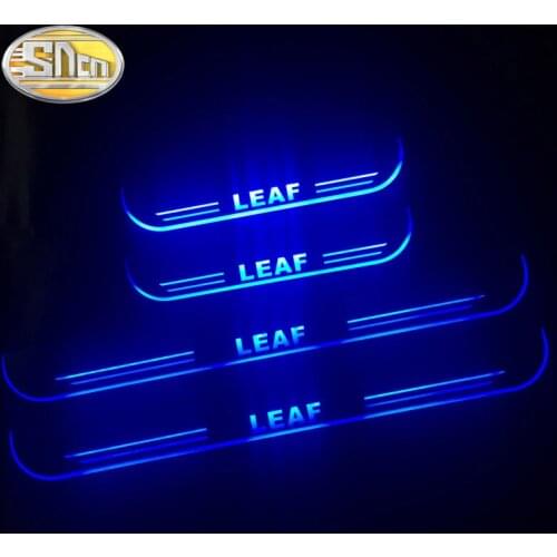 Car LED Door Sill Plate for Nissan Leaf Auto LED Dynamic Welcome Light Moving Light Door Sill Scuff Plates Cover Accessories