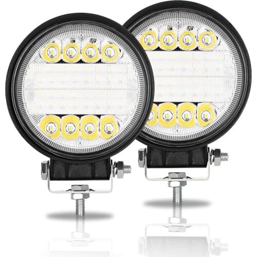 Car LED Work Lights Bar Off Road 72W Light Beam 4.4inch Combo Additional Fog Light for SUV ATV Boat Tractor Working Light ramp