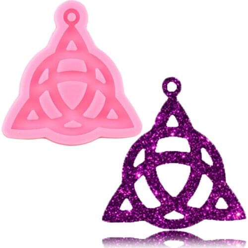 Shiny Glossy Magic Logo Silicone Mold Epoxy Resin Necklace Jewelry Making Keychain Molds DIY Handmade Polymer Clay Earring Mould