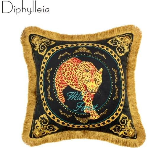 Diphylleia Deluxe Leopard Pillow Case Velvet Textured Superior Quality Authentic Retro Pillow Covers Luxury Coussins 45x45cm