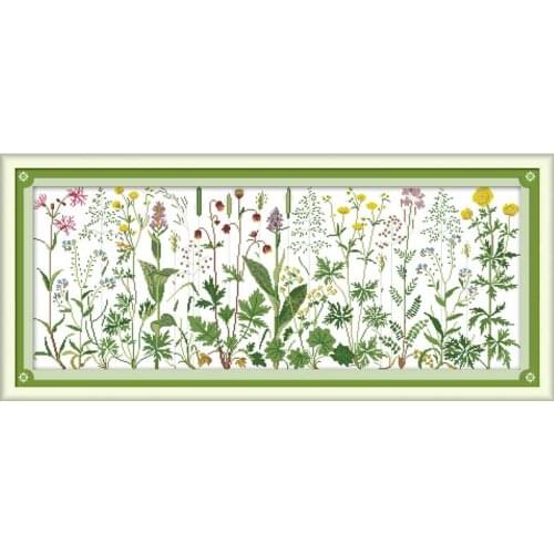 Flowers on the meadow painting counted printed on the canvas 11CT 14CT DIY kits Cross Stitch embroidery needlework Sets
