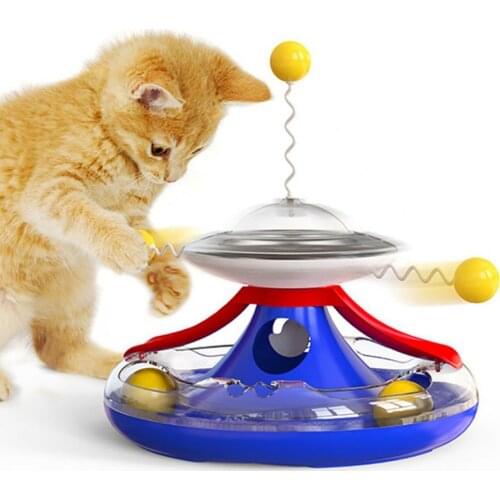Cats Toy Rotating Interaction ABS Pet Kitten Turntable Toy Home Pet Accessories