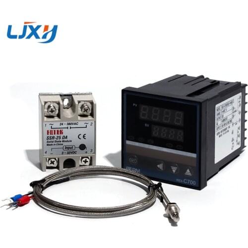 LJXH Temperature Controller REX-C700 C700 Thermocouple Universal Input SSR Output/K Type Thermocouple/Solid State RELAY