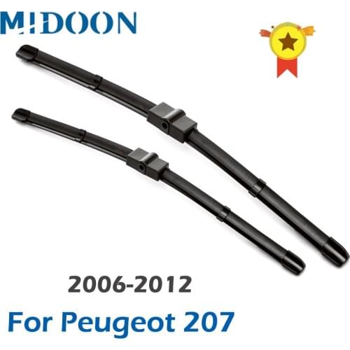 MIDOON Wiper LHD & RHD Front Wiper Blades For Peugeot 207 207CC 207SW CC SW Windshield Windscreen Front Window 26"+17"