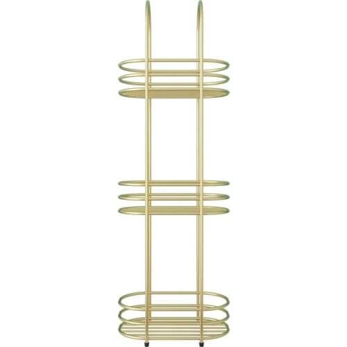 Nordic multi-layer bathroom rack floor metal Unfading golden storage rack wrought iron waterproof Storage shelf 30*20*90cm