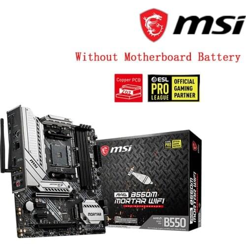 MSI MAG B550M MORTAR WIFI Micro-ATX AMD B550 B550M DDR4 4400(OC) MHz M.2 SATA3 USB3.2 128G best support R9 CPU Socket AM4