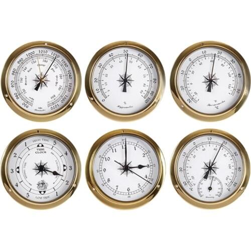 145mm Wall Mounted Thermometer Hygrometer Barometer Tidal Clock Weather Station