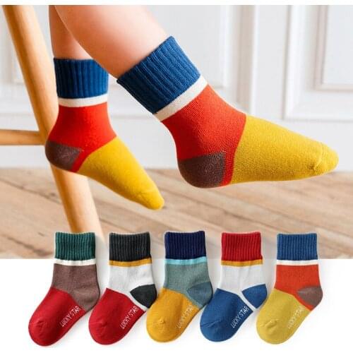 5 Pairs/Lot Boys Girls Socks for Kids Toddler autumn winter cotton socks Children Mesh Socks Fashion 1-12 Years WMF061
