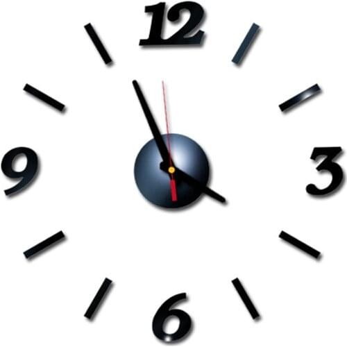 New Frameless DIY Wall Clock 3D Acrylic Sticker Arabic Numbers Adhesive Modern Art Wall Decor Kit For Living Room Bedroom