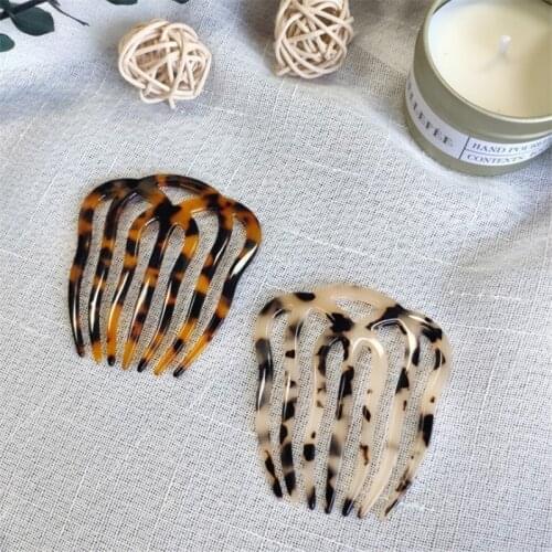 New Acetic Acid Plate Hair Twist Comb Anti-static Hair Combs Handmade Leopard Print Hairdressing Combs Wide Teeth Comb