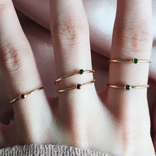 Thin 14K Gold-Filled Stainless Steel Wedding Rings for Women Luxury Shining AAA Cubic Zircon Engagement Rings