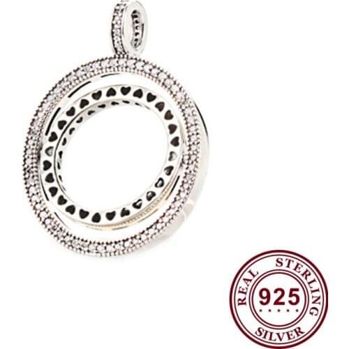 Original 925 Sterling Silver Charm New Style With Crystal Swivel Pendant Fit Pandora Women Bracelet & Necklace Diy Jewelry