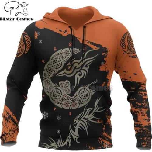 PLstar Cosmos Viking Warrior Tattoo New Fashion Tracksuit casual 3D Print Zipper/Hoodie/Sweatshirt/Jacket/Mens Women style-52