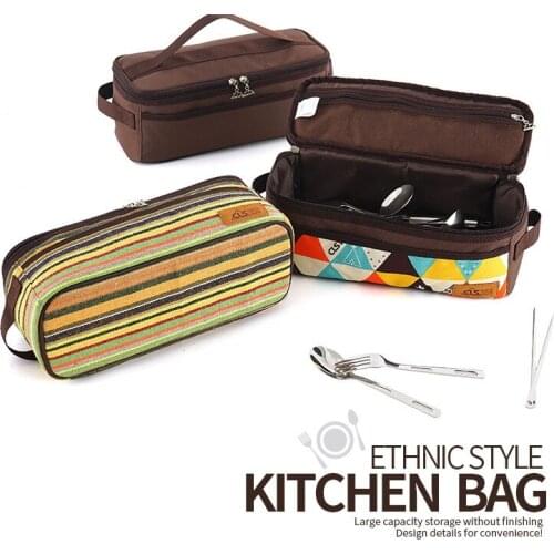 Outdoor Portable Camping Cookware Storage Bag Home Barbecue Tableware Travel Cosmetic Bags