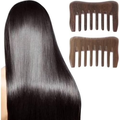 Natural Wood comb Wooden wide tooth hair comb detangler Sandalwood Waist comb