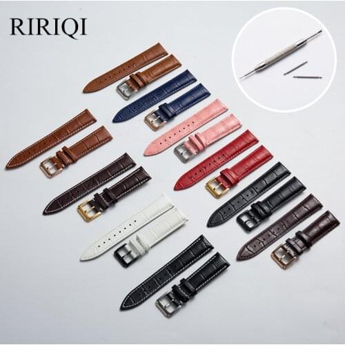 Genuine Leather Watchbands 12-22mm Universal WatchStainless steel pin buckle Buckle Strap Wrist Belt Bracelet + Tool