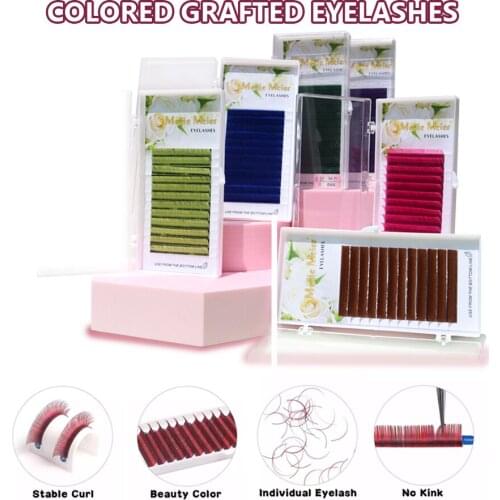 TAOLING Red Green Blue Purple Color Eyelash Extension Individual Faux Mink Ombre False Eye colored Lashes Makeup Tool