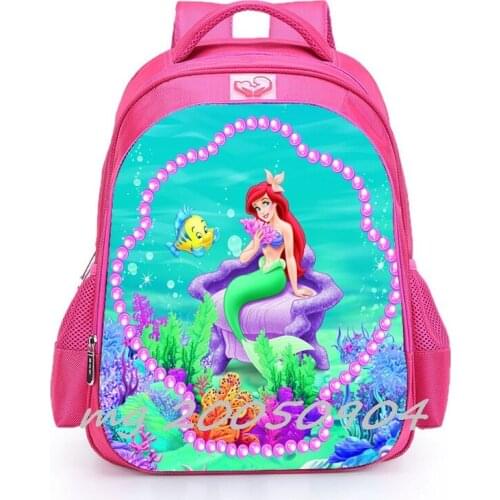 The Little Mermaid Backpack New Pink Princess Kids School Bag Primary Girls Schoolbag Book Bags For Teen mochila Bolsa
