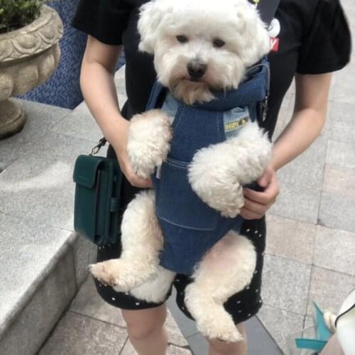 Dog Carrier Backpack denim small dogs and cats carrier travel bag Breathable Shoulder Bags