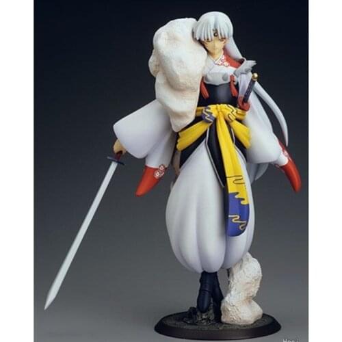Anime Inuyasha Statue Sesshoumaru White Hair First Edition Boxed PVC Action Figure Collection Model Toys B13