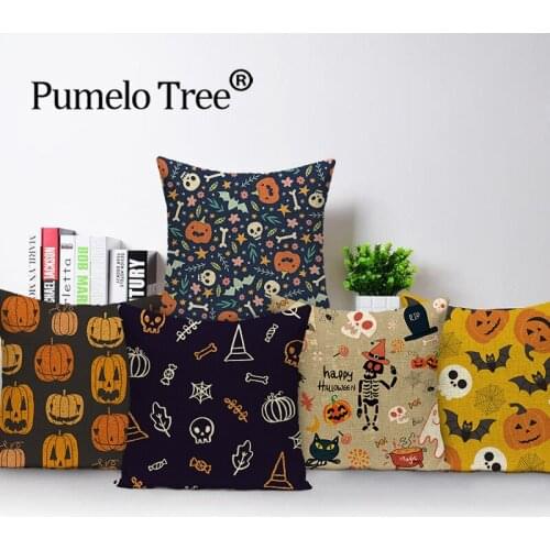 Halloween Pillow Covers Decorative Home Decor Modern Cushion Covers Cartoon plant Cushion Cover Printed Pumpkin Head Pillow case