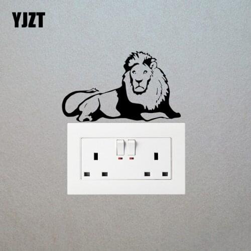 YJZT Cartoon Animal Wall Switch Stickers Vinyl Decal Lion Funny Decor 17SS0172