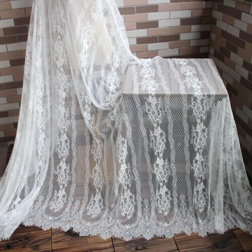 1.5m wide skin-friendly mesh wide eyelash lace fabric DIY dress shawl veil wedding dress decoration material