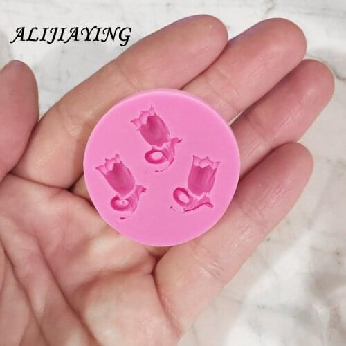 1Pcs 3D Mini Flower shape Silicone chocolate Fondant Mold sugarcraft moulds for Cake Decorating kitchen bakeing tools D0820