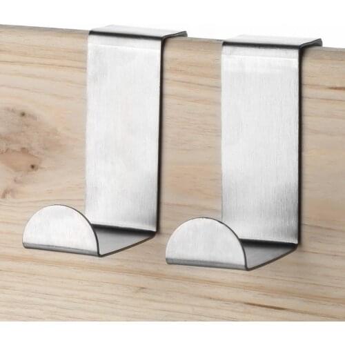 Hot 2pcs Stainless Steel Kitchen Cabinet Draw Hooks Kitchen Cabinet Draw Towel Clothes Clothes Hanger Holder Fast Shipping
